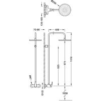 Buitendouche set Tres Eco | Opbouw | Mengkraan | 2-weg | Rond | Chroom - thumbnail