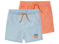 lupilu 2 baby shorts (Lichtblauw/oranje, 50/56) - thumbnail