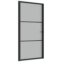 VidaXL Binnendeur 102,5x201,5 cm matglas en aluminium zwart - thumbnail