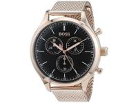 Boss Hugo Boss heren chronograaf Companion Carnation goudkleurig roestvrijstalen armbandhorloge 42 mm - thumbnail