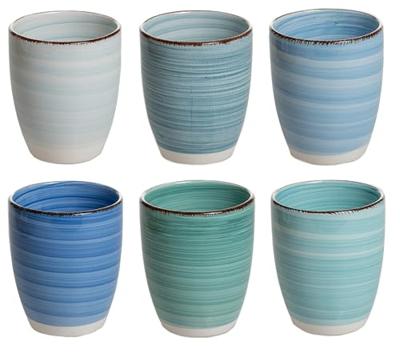 Studio Tavola Bekers Ocean Blue 350 ml - 6 stuks Studio Tavola Bekers Ocean Blue 350 ml - 6 stuks