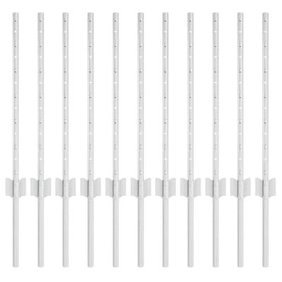 VidaXL Afrasteringspaal 11 pcs zilver 60 cm staal VidaXL Afrasteringspaal 11 pcs zilver 60 cm staal