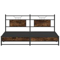 Bedframe zonder matras metaal gerookt eikenkleurig 180x200 cm - thumbnail