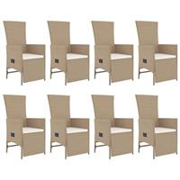 9-delige Tuinset met kussens poly rattan beige - thumbnail