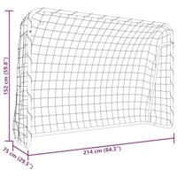 Voetbaldoel met net 214x75x152 cm staal en polyester wit - thumbnail