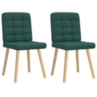 Eetkamerstoelen 2 st stof donkergroen - thumbnail