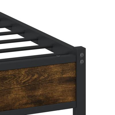 Bedframe zonder matras metaal gerookt eikenkleurig 183x213 cm