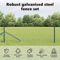 VidaXL Afrasteringspaal groen 25 x 0,5 m (36 mm gaas) staal - thumbnail