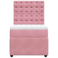 Boxspring met matras fluweel roze 100x200 cm - thumbnail