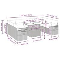 10-delige Loungeset met kussens poly rattan beige - thumbnail