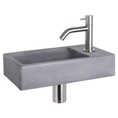 Differnz Differnz Force fonteinset beton donkergrijs - kraan gebogen mat chroom Differnz Differnz Force fonteinset beton donkergrijs - kraan gebogen mat chroom