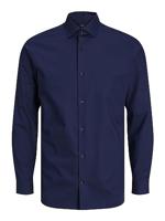 J&j Premium Jprblaparker Shirt L/s Noos Overhemd Perfect Navy Slim Fit - thumbnail