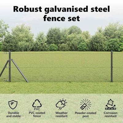 VidaXL Afrasteringspaal grijs 50 x 0,4 m (12 x 12 mm gaas)