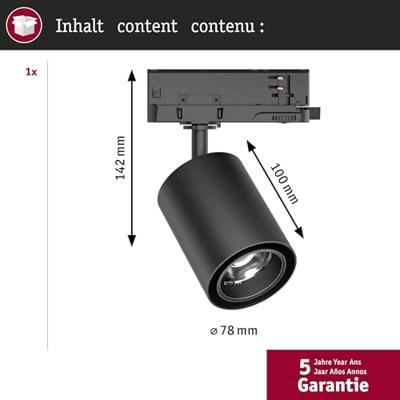 Paulmann Kratos 96563 LED-railspot ProRail3 9 W LED Zwart
