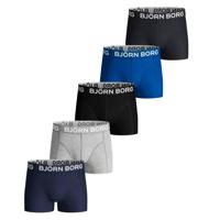 Bjorn Borg boxers 5-Pack jongens boxershorts - Solid - kinder onderbroeken katoen - 152 - Zwart - Onderbroek - Ondergoed - 152 - Onderbroek - - thumbnail