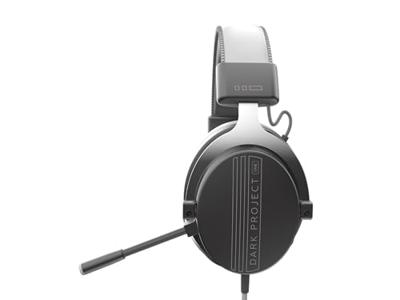 Dark Project ONE VEXO bedrade gamingheadset (grijs) - over-ear hoofdtelefoon, 3,5 mm audio-aansluiting, omnidirectionele microfoon, metalen frame (compatibel met pc, PlayStation, XBOX, Nintendo, Meta