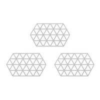 Krumble Siliconen pannenonderzetter Hexagon lang - Grijs - Set van 3 - thumbnail