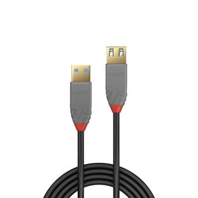 LINDY 36763 3 m USB 3.0 type A verlengkabel, antraciet