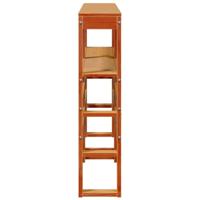 Hoofdbord met schappen 135 cm massief grenenhout wasbruin - thumbnail