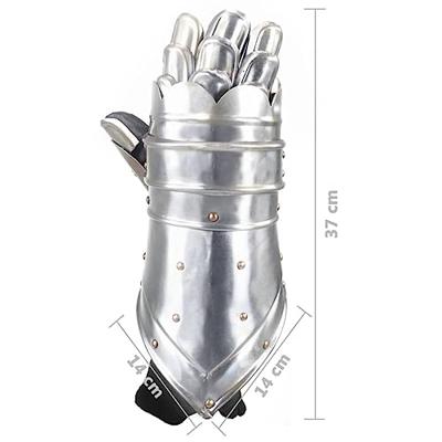 VidaXL Ridderhandschoenen middeleeuws replica larp staal zilverkleurig