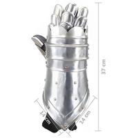 VidaXL Ridderhandschoenen middeleeuws replica larp staal zilverkleurig - thumbnail