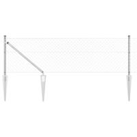 VidaXL Afrasteringspaal zilver 10 x 0,4 m (40 x 40 mm gaas) staal - thumbnail