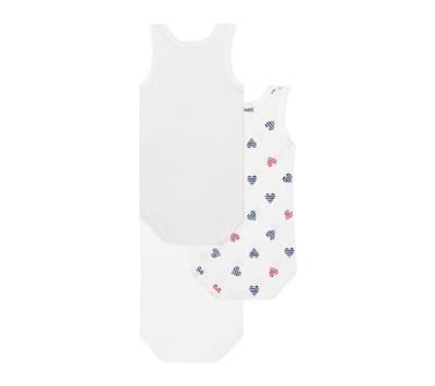 Set van 3 tanktops met gestreepte harten voor baby Petit Bateau wit Set van 3 tanktops met gestreepte harten voor baby Petit Bateau wit