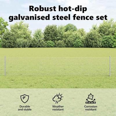 VidaXL Hek met paal zilver 0,4 x 50 m staal