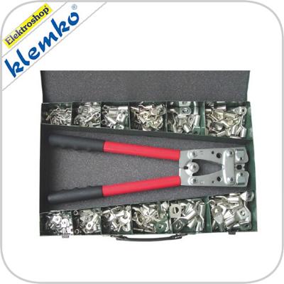 Assortiment met 240 Buiskabelschoenen van 10 t/m 50 mm2, in