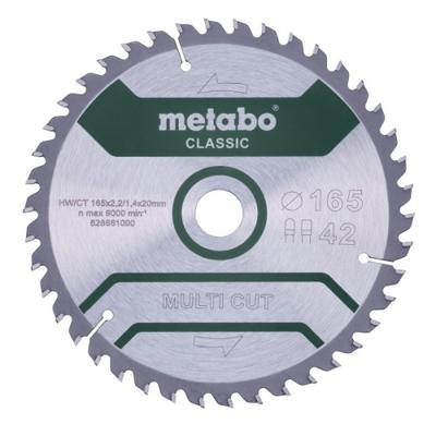 Metabo MULTI CUT CLASSIC 628661000 Cirkelzaagblad 165 x 20 x 1.4 mm Aantal tanden: 42 1 stuk(s)