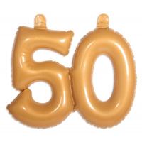 Opblaascijfer 50 goud - thumbnail