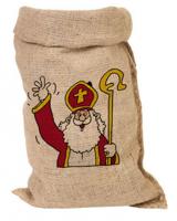 Jute zak groot sinterklaas 50x80cm - thumbnail