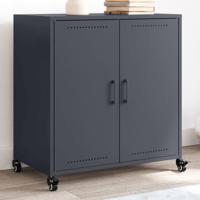 Dressoir 68x39x72 cm staal antracietkleurig - thumbnail
