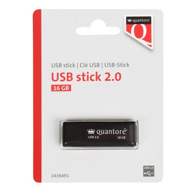 USB-stick Quantore 16GB 2.0 zwart | 400 stuks USB-stick Quantore 16GB 2.0 zwart | 400 stuks