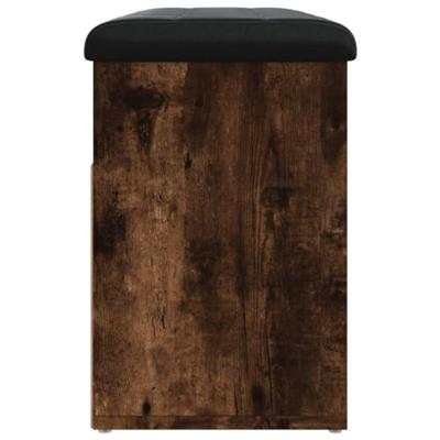 Schoenenbank 82x32x45,5 cm bewerkt hout gerookt eikenkleurig Schoenenbank 82x32x45,5 cm bewerkt hout gerookt eikenkleurig