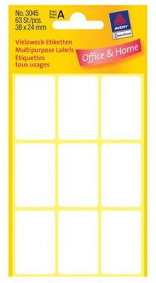 Etiket avery 3045 38x24mm wit 63st | 10 stuks