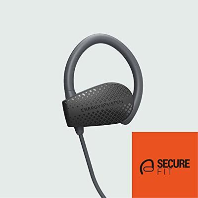 Energy Sistem Earphones Bluetooth Sport 1+ Dark (Bluetooth 5.1, spraakbediening, Secure-Fit-bevestigingssysteem, zweetbestendig), zwart