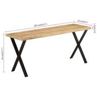 Bankje met natuurlijke rand 105 cm massief mangohout - thumbnail