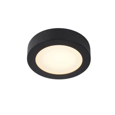 Lucide BRICE-LED - Plafonnière Badkamer - Ø 18 cm - LED Dimb. - 1x12W 3000K - IP44 - Zwart