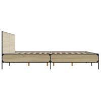 Bedframe bewerkt hout metaal sonoma eikenkleurig 180x200 cm - thumbnail
