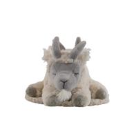 *knuffel slapende geit met sik wit liggend 25cm* - thumbnail