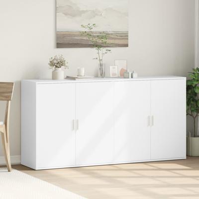 Dressoirs 2 st 79x38x80 cm bewerkt hout wit