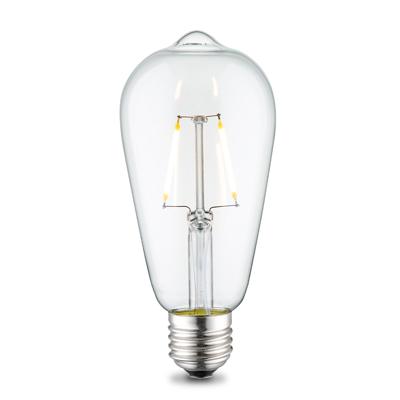 Edison Vintage E27 LED filament lichtbron Drop | ST64 Deco | Retro LED lamp | 6.4/6.4/14cm | Helder | geschikt voor E27 fitting | 2W 160lm 3000K | warm wit licht