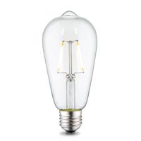Edison Vintage E27 LED filament lichtbron Drop | ST64 Deco | Retro LED lamp | 6.4/6.4/14cm | Helder | geschikt voor E27 fitting | 2W 160lm 3000K | warm wit licht - thumbnail