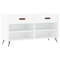 VidaXL Schoenenbank 102x35x55 cm bewerkt hout wit - thumbnail