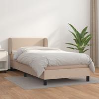 Boxspring met matras kunstleer cappuccinokleurig 140x190 cm - thumbnail