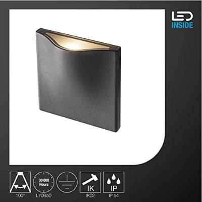 SLV VILUA S 1002503 LED-buitenlamp (wand) LED vast ingebouwd 8.3 W Antraciet