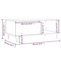Salontafel 90x50x36,5 cm bewerkt hout gerookt eikenkleurig - thumbnail