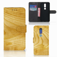 Nokia 7.1 Book Style Case Licht Hout - thumbnail