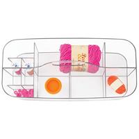 mDesign - Organizer - perfecte opbergbak/bureau-organizer - geweldig voor teken- en knutselspullen en naaigerei - plastic - doorzichtig - thumbnail
